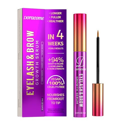 Doracome Eyelash Growth Serum with Peptides & Amino Acids - Lash and Brow Serum for Natural Lengthening & Strengthening, Resilience Support, Safe for Sensitive Skin, Lash Extension Aftercare - 3ml Avelisse