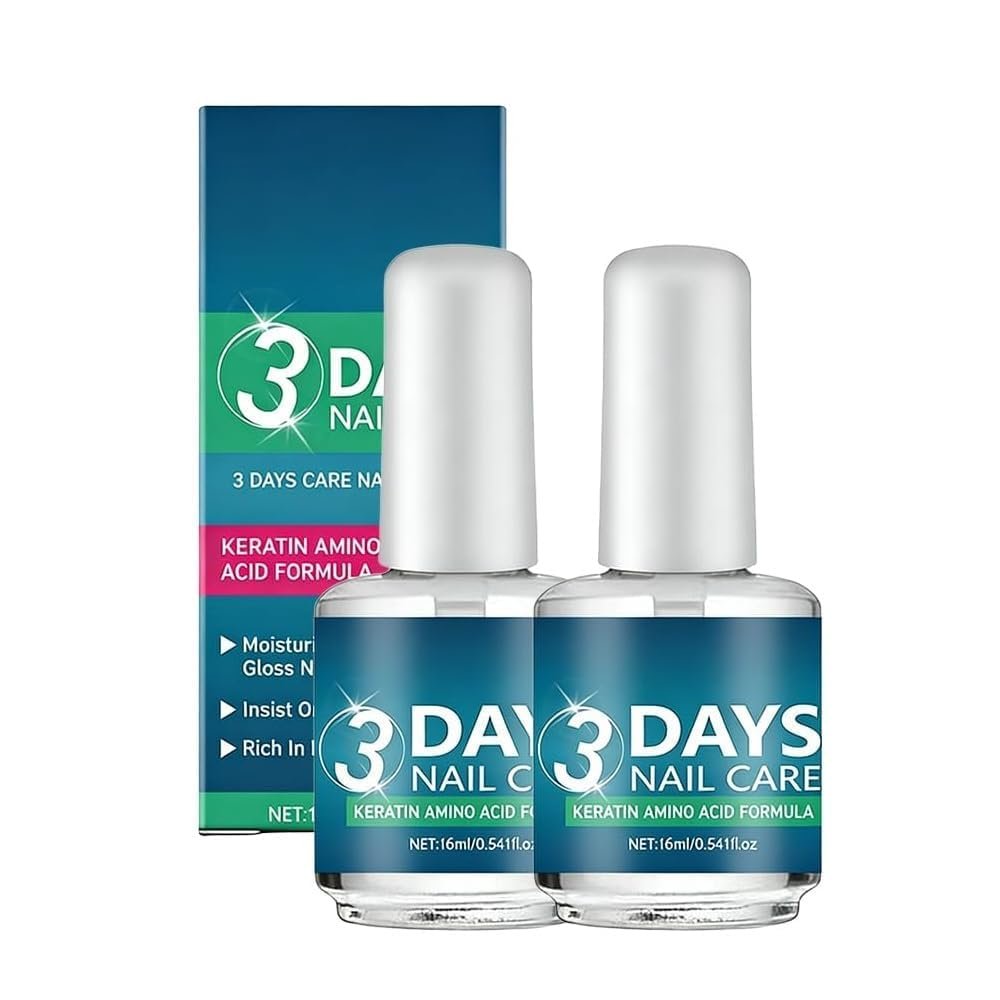2pcs 3 Days Nail Care Oil with Keratin – Moisturizing Strengthening Treatment for Dry, Weak, Fragile & Damaged Nails (Beige, 0.05 oz Each) - görsel 1
