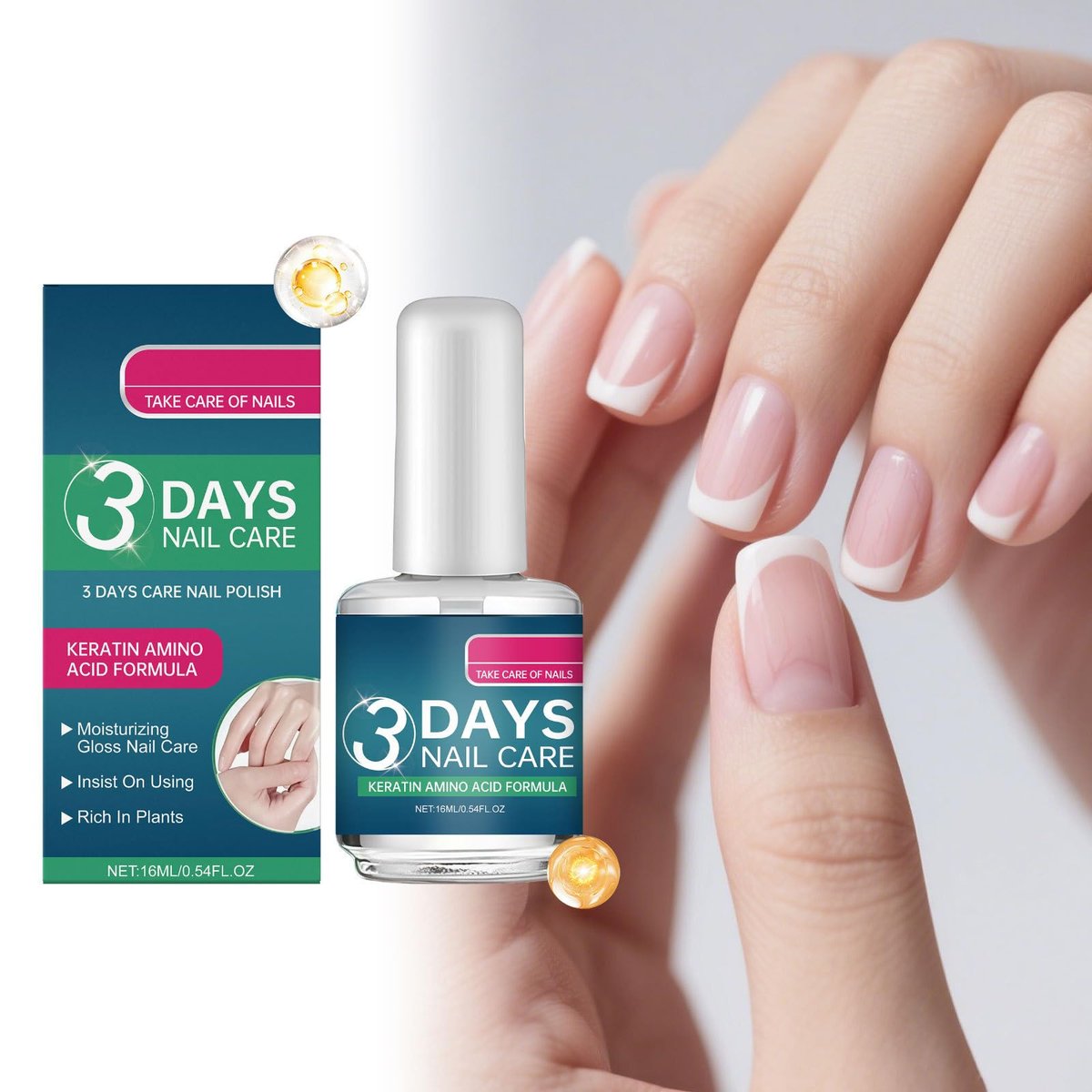 2pcs 3 Days Nail Care Oil with Keratin – Moisturizing Strengthening Treatment for Dry, Weak, Fragile & Damaged Nails (Beige, 0.05 oz Each) - görsel 13
