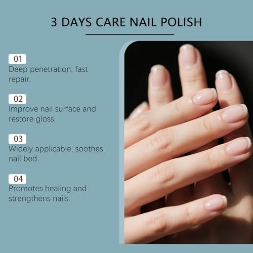 2pcs 3 Days Nail Care Oil with Keratin – Moisturizing Strengthening Treatment for Dry, Weak, Fragile & Damaged Nails (Beige, 0.05 oz Each) - görsel 6