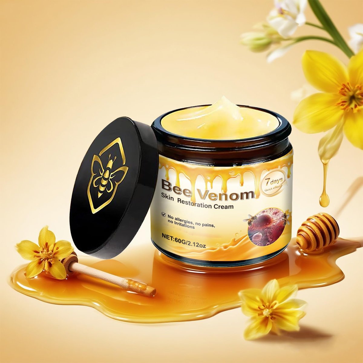 2 Pcs Bee Venom Skin Cream - Face Wrinkle Removal Firming Anti-Aging Moisturizer (2.12 Fl Oz Each) Avelisse