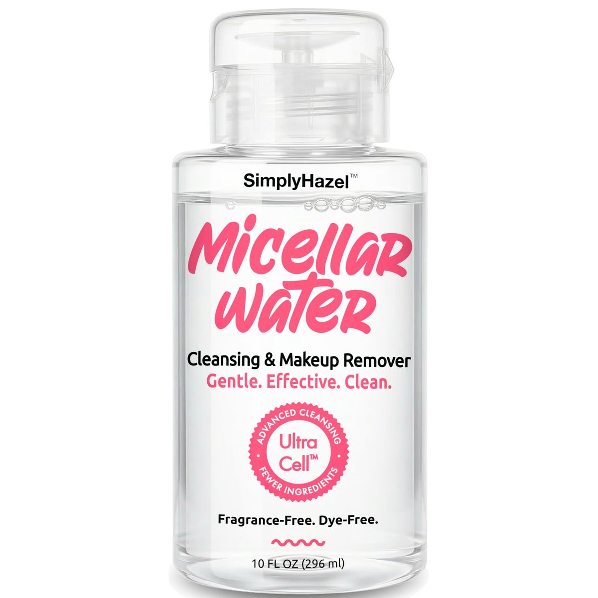Simply Hazel Micellar Water – Naturally Gentle Makeup Remover & Face Cleanser, 10 Fl Oz - görsel 1