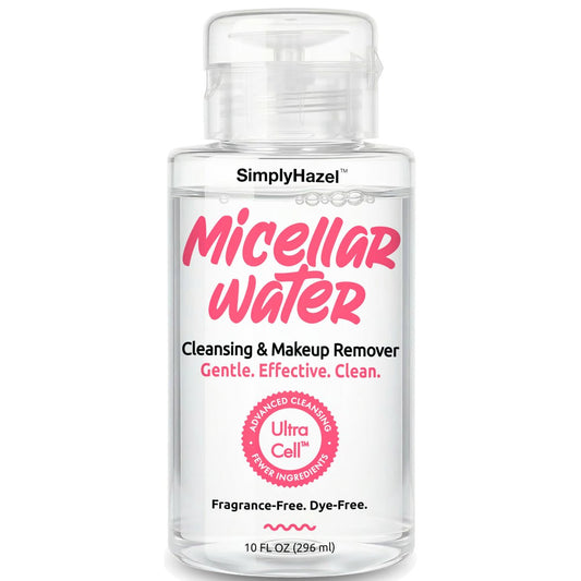 Simply Hazel Micellar Water – Naturally Gentle Makeup Remover & Face Cleanser, 10 Fl Oz