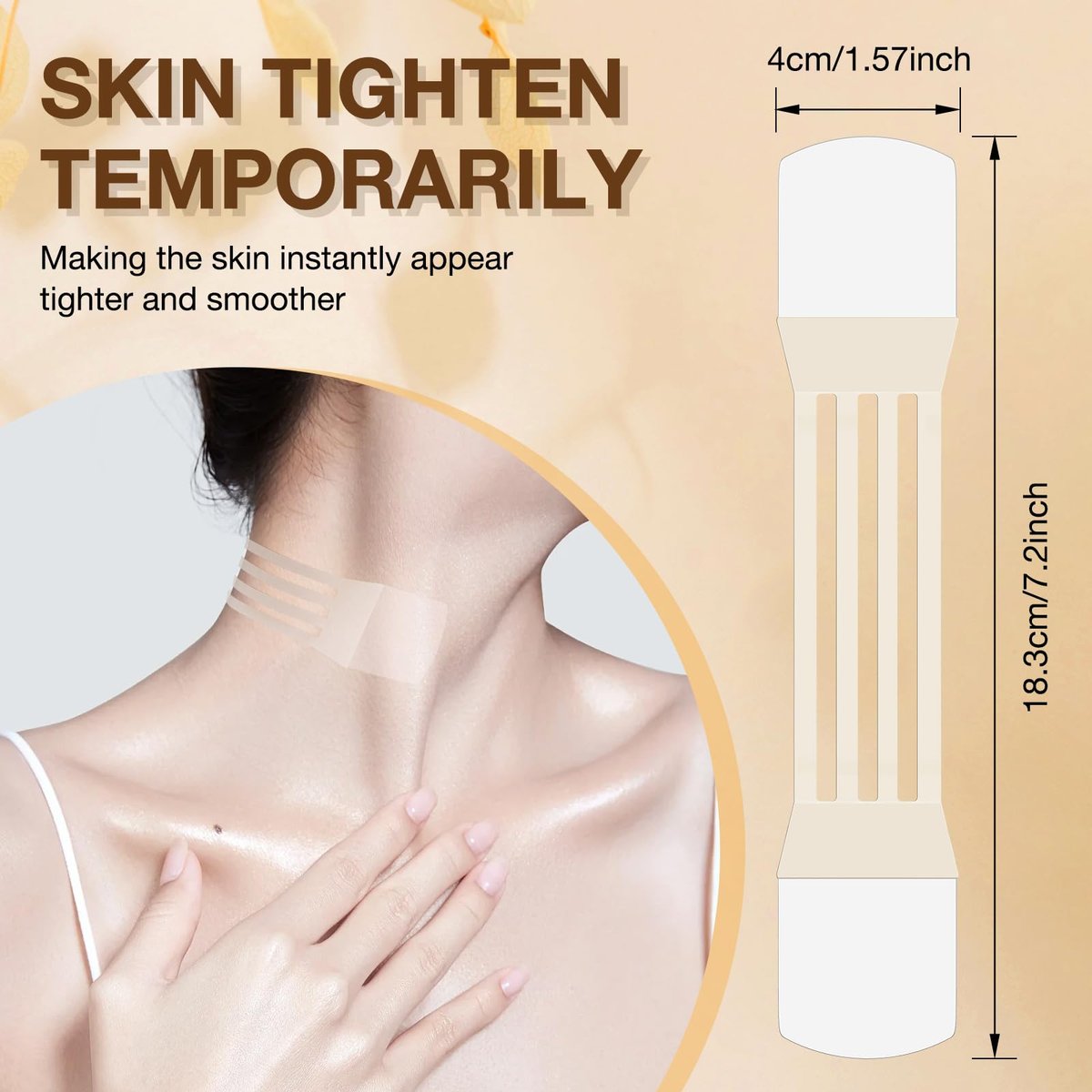 Face Neck Lifting Tape Reusable Neck Lift Strips - 48 Pack Transparent Neck Bands for Anti-Aging, Smoother & Firmer Neck Skin Avelisse