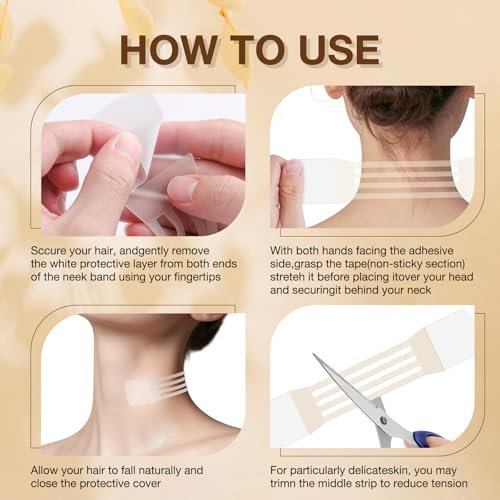 Face Neck Lifting Tape Reusable Neck Lift Strips - 48 Pack Transparent Neck Bands for Anti-Aging, Smoother & Firmer Neck Skin Avelisse