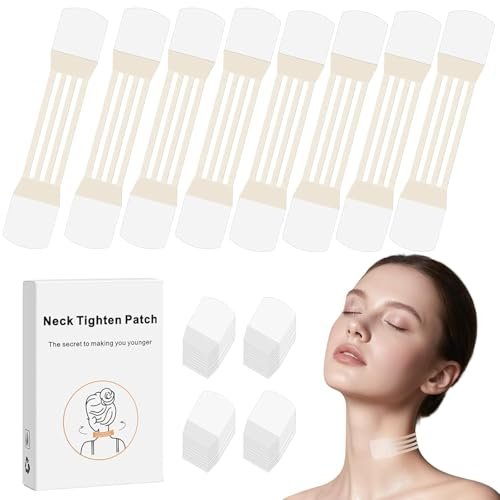 Face Neck Lifting Tape Reusable Neck Lift Strips - 48 Pack Transparent Neck Bands for Anti-Aging, Smoother & Firmer Neck Skin Avelisse