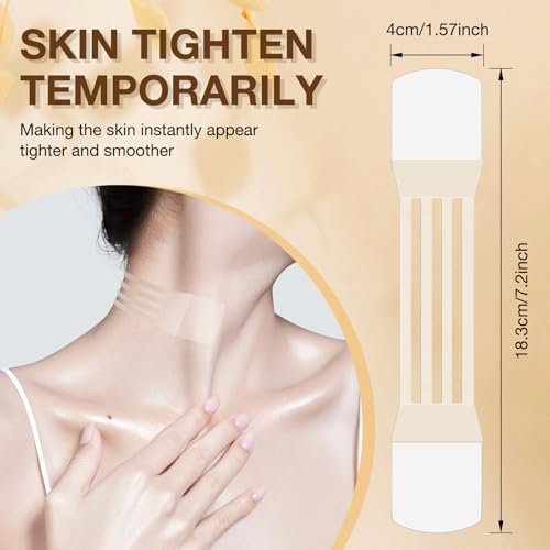 Face Neck Lifting Tape Reusable Neck Lift Strips - 48 Pack Transparent Neck Bands for Anti-Aging, Smoother & Firmer Neck Skin Avelisse
