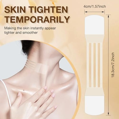 Face Neck Lifting Tape Reusable Neck Lift Strips - 48 Pack Transparent Neck Bands for Anti-Aging, Smoother & Firmer Neck Skin Avelisse