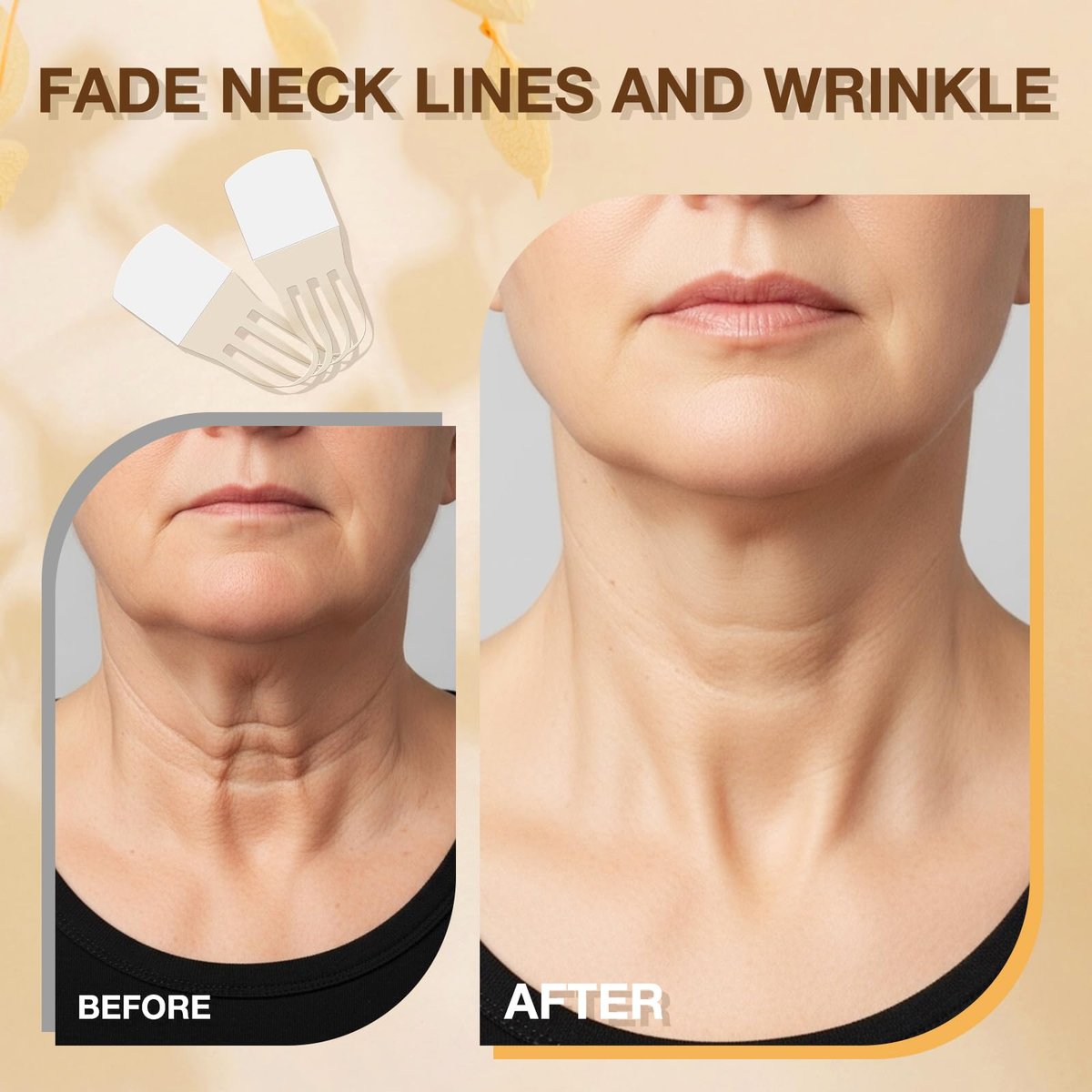 Face Neck Lifting Tape Reusable Neck Lift Strips - 48 Pack Transparent Neck Bands for Anti-Aging, Smoother & Firmer Neck Skin Avelisse