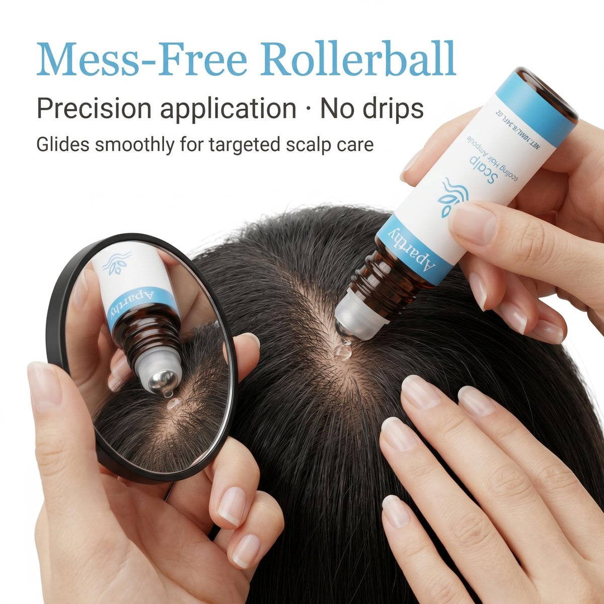 Aparthy Hair Growth Roll On for Hair Strengthening – Rosemary, Menthol & Camellia Oil – Nourishes Scalp, Non-Greasy, for Men & Women – 2 Pack (10ml each) Avelisse