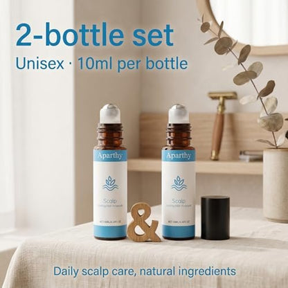 Aparthy Hair Growth Roll On for Hair Strengthening – Rosemary, Menthol & Camellia Oil – Nourishes Scalp, Non-Greasy, for Men & Women – 2 Pack (10ml each) Avelisse