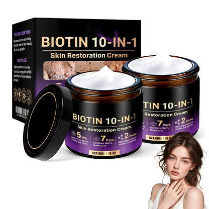 2pcs Biotin 10-in-1 Skin Restoration Cream - 2026 Professional Formula for Smooth, Deeply Moisturized Skin with Natural Collagen Lifting Serum for All Skin Types Avelisse