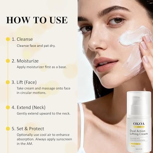 Noni Energy OKOA SKIN Dual Action Lifting Cream - Instant Firming with Peptides & Hyaluronic Acid, Hydrating Moisturizer, All Skin Types, 1.05oz Avelisse