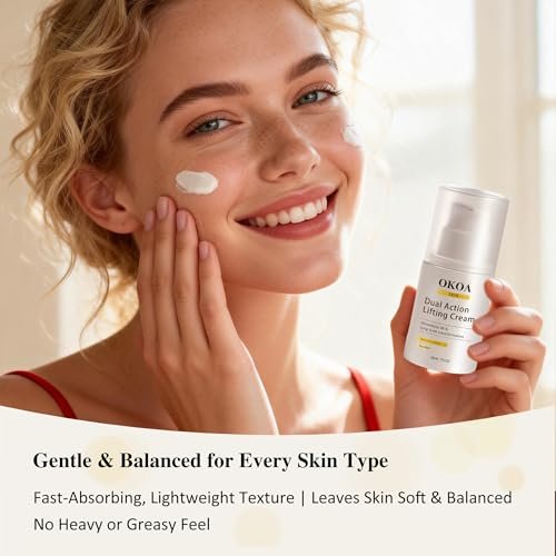 SHAPEGUARD OKOA SKIN Dual Action Lifting Cream - Instant Firming with Peptides & Hyaluronic Acid, Hydrating Moisturizer, All Skin Types, 1.05oz Avelisse