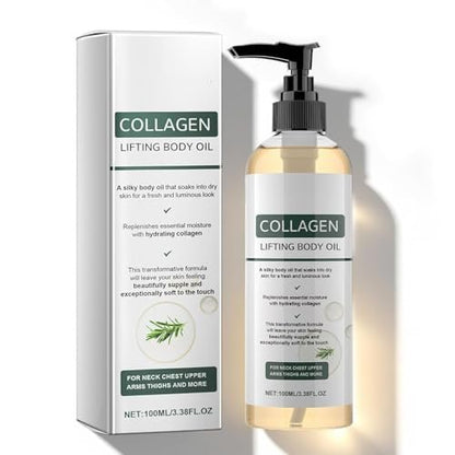 Hydrating Collagen Oil for Body & After Shower | Visible Anti-Aging Moisturizer for Women & Men, Lightweight Non-Greasy, Helps Soften Crepey Skin, 3.38 Fl Oz Avelisse