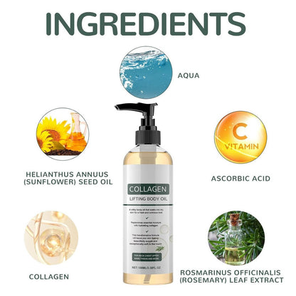 Hydrating Collagen Oil for Body & After Shower | Visible Anti-Aging Moisturizer for Women & Men, Lightweight Non-Greasy, Helps Soften Crepey Skin, 3.38 Fl Oz Avelisse