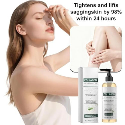 Collagen Lifting Body Oil After Shower - Hydrating Anti-Aging Moisturizer for Crepey Skin, 3.8 Fl Oz