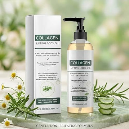 Collagen Lifting Body Oil After Shower - Hydrating Anti-Aging Moisturizer for Crepey Skin, 3.8 Fl Oz