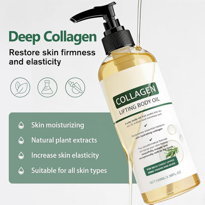 Collagen Lifting Body Oil After Shower - Hydrating Anti-Aging Moisturizer for Crepey Skin, 3.8 Fl Oz