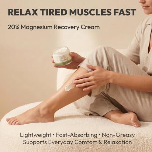 Total Soothe Magnesium Cream – Pain Relief with 20% Magnesium Chloride, MSM & Arnica, Fast-Absorbing for Muscles, Joints, Knees & Back, 1.76 oz Avelisse