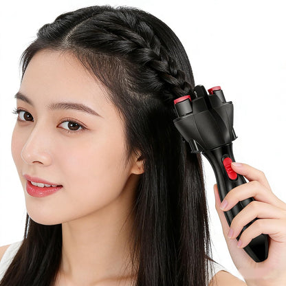 Automatic Hair Braider - Electric Hair Twister & Braid Maker for Women, DIY Hair Styling Tool (Battery Powered, Batteries Not Included)