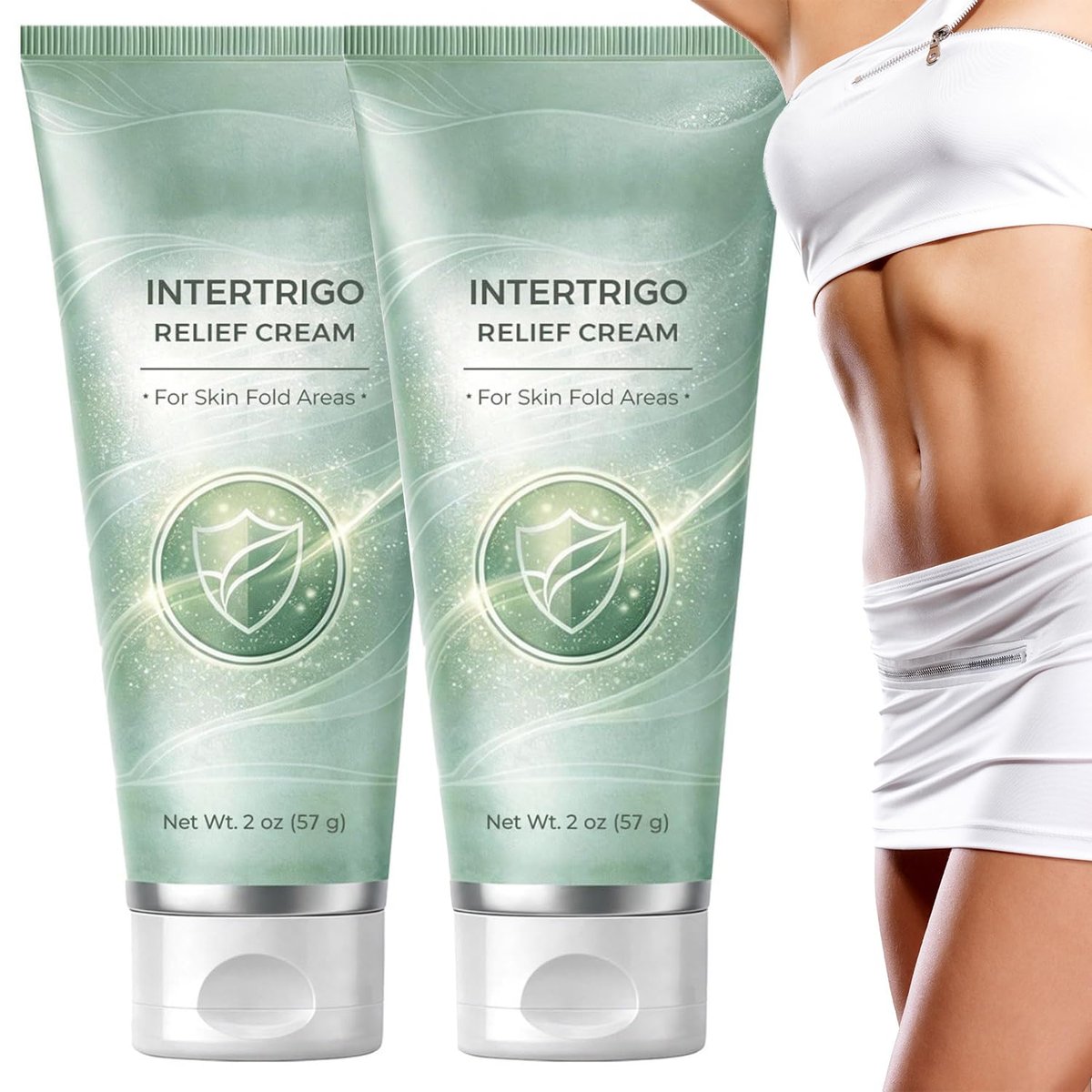 2-Pack Intertrigo Cream: Skin Fold Care & Chafing Support with Moisture Barrier, Fast-Drying Formula for Friction-Prone Areas, Soothes Irritated Skin & Reduces Friction Protection - 1 Fl Oz Each Avelisse