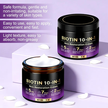 2-Pack Biotin 10-in-1 Skin Restoration Cream – 2026 Professional Wrinkle Reducer & Repair Moisturizer for All Skin Types