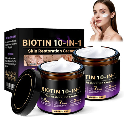 2-Pack Biotin 10-in-1 Skin Restoration Cream – 2026 Professional Wrinkle Reducer & Repair Moisturizer for All Skin Types