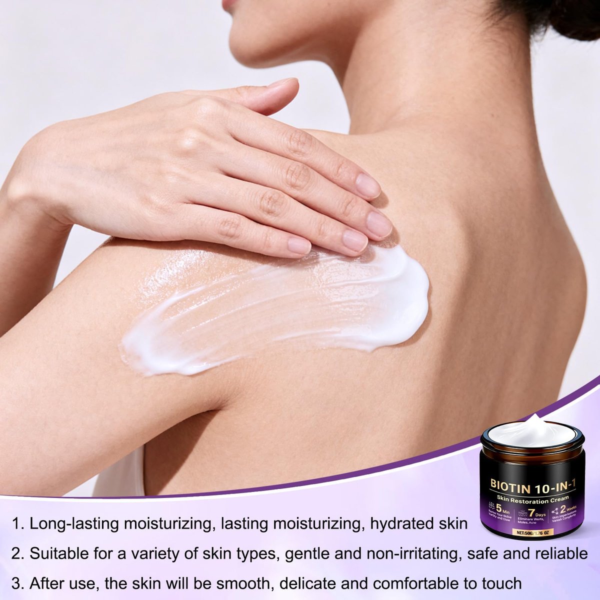 2-Pack Biotin 10-in-1 Skin Restoration Cream – 2026 Professional Wrinkle Reducer & Repair Moisturizer for All Skin Types - görsel 6