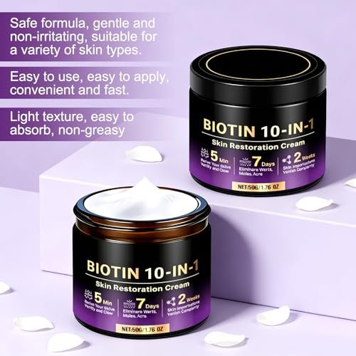 2-Pack Biotin 10-in-1 Skin Restoration Cream – 2026 Professional Wrinkle Reducer & Repair Moisturizer for All Skin Types - görsel 3