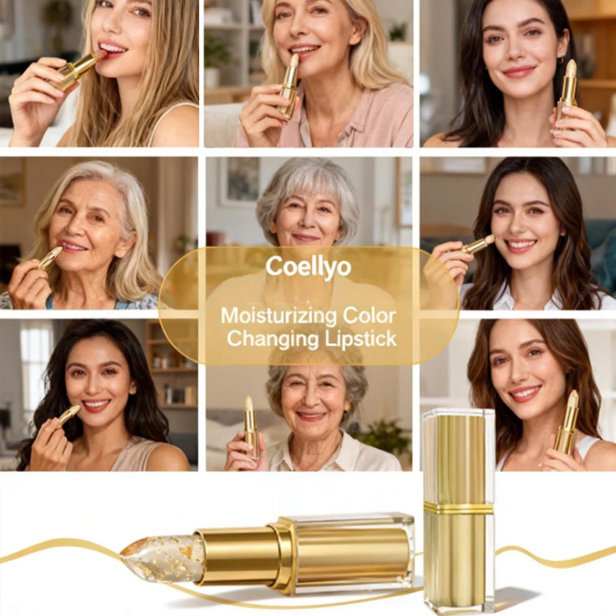 Coellyo Color Changing Lipstick - Transferproof pH Adjusting Lipstick for Mature Women, Long-Lasting Moisturizing Clear Lip Stick Changes Color (1 Pcs) - görsel 13
