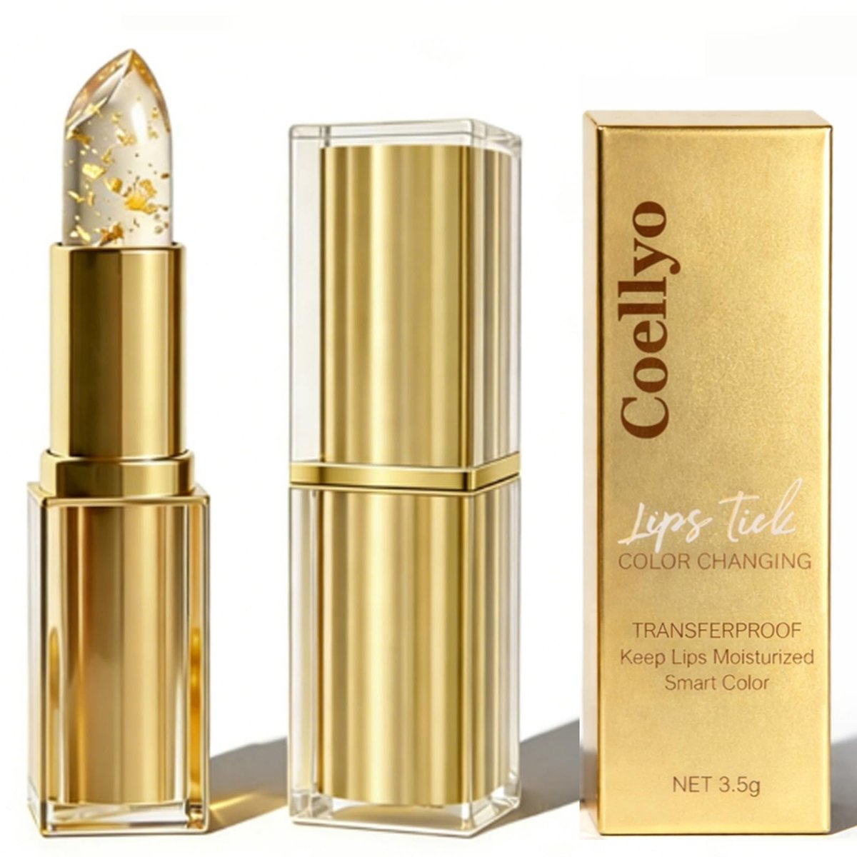 Coellyo Color Changing Lipstick - Transferproof pH Adjusting Lipstick for Mature Women, Long-Lasting Moisturizing Clear Lip Stick Changes Color (1 Pcs) - görsel 1