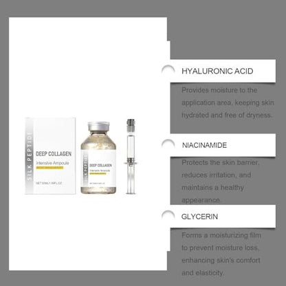 2Pcs Silk Peptide Intensive Lifting Ampoule – Deep Collagen Silk Peptide Anti-Aging Facial Serum for Face Tightening, Wrinkle Smoothing & Hydration (1.7 Fl Oz Each) Avelisse