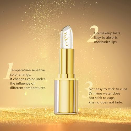 2 PCS Color Changing Lipstick – Gold Foil PH Lip Balm, Transferproof & Long Lasting, Moisturizing Jelly Lip Stick, Deep Nourishing Plumping Lip Gloss for Women - görsel 10