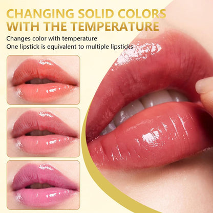 2 PCS Color Changing Lipstick – Gold Foil PH Lip Balm, Transferproof & Long Lasting, Moisturizing Jelly Lip Stick, Deep Nourishing Plumping Lip Gloss for Women