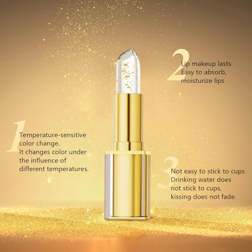 Huatinent 2-Pack True Tone pH Adjusting Lipstick – Color-Changing, Long-Lasting Moisturizing Clear Lipstick with Gold Foil Avelisse