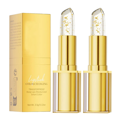 Huatinent 2-Pack True Tone pH Adjusting Lipstick – Color-Changing, Long-Lasting Moisturizing Clear Lipstick with Gold Foil Avelisse