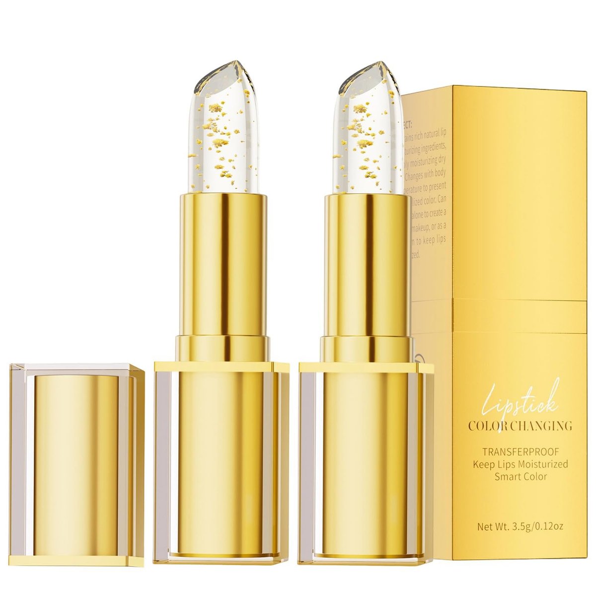 2-Pack True Tone pH Adjusting Lipstick - Transferproof Clear Lip Gloss That Changes Color, Long-Lasting Moisturizing Lip Glow Avelisse