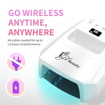 iGel Beauty Hybrid - X Nail Lamp: 48W UV/LED Wireless Rechargeable Nail Dryer with Smart Timer & Removable Tray Avelisse