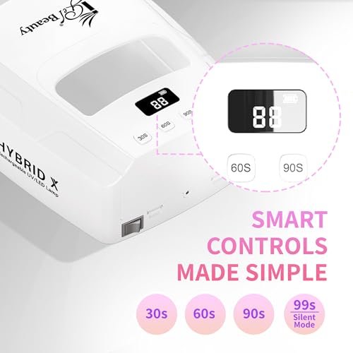 iGel Beauty Hybrid - X Nail Lamp: 48W UV/LED Wireless Rechargeable Nail Dryer with Smart Timer & Removable Tray Avelisse