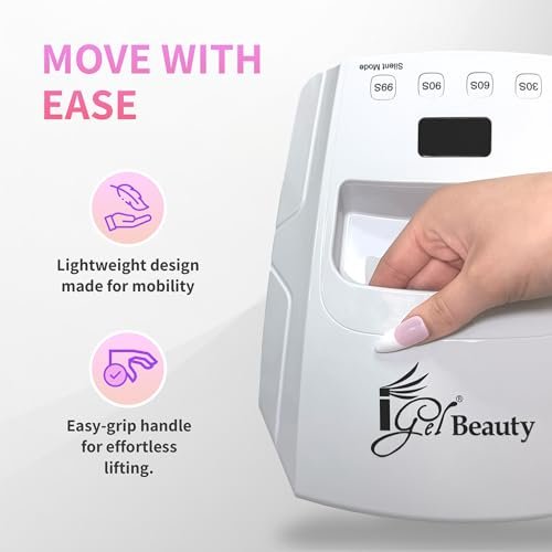iGel Beauty Hybrid - X Nail Lamp: 48W UV/LED Wireless Rechargeable Nail Dryer with Smart Timer & Removable Tray Avelisse