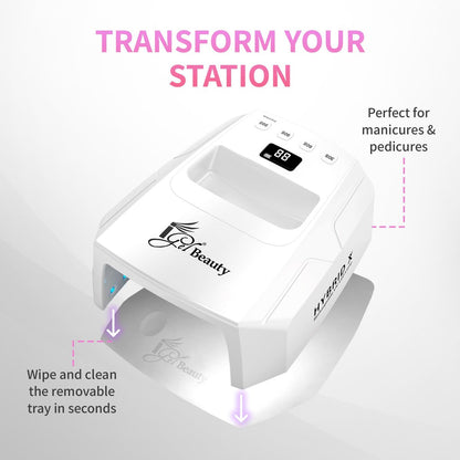 iGel Beauty Hybrid - X Nail Lamp: 48W UV/LED Wireless Rechargeable Nail Dryer with Smart Timer & Removable Tray Avelisse