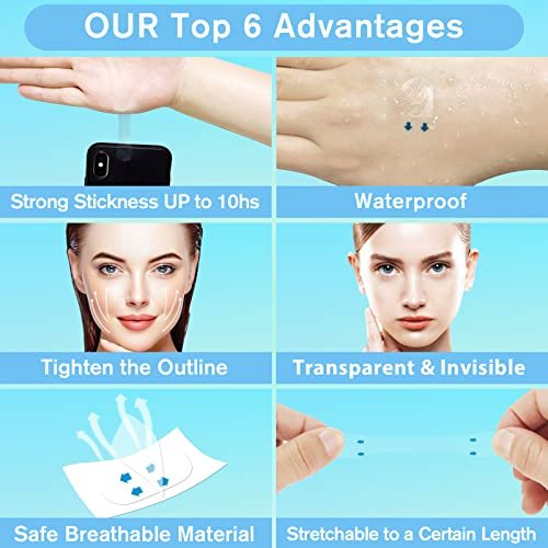 Netlkjonk 156PCS Instant Neck/Face Tape Lifting Invisible Face Lift Tape, Face Lifter Tape for Women for Jowls, Eyes, Wrinkles, Double Chin, Sagging Skin Avelisse