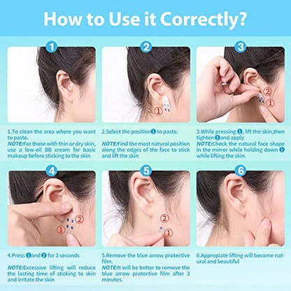 Netlkjonk 156PCS Instant Neck/Face Tape Lifting Invisible Face Lift Tape, Face Lifter Tape for Women for Jowls, Eyes, Wrinkles, Double Chin, Sagging Skin Avelisse