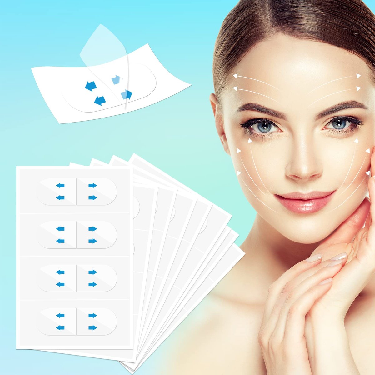 Netlkjonk 156PCS Instant Neck/Face Tape Lifting Invisible Face Lift Tape, Face Lifter Tape for Women for Jowls, Eyes, Wrinkles, Double Chin, Sagging Skin Avelisse