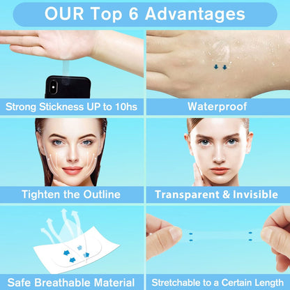 Netlkjonk 156PCS Instant Neck/Face Tape Lifting Invisible Face Lift Tape, Face Lifter Tape for Women for Jowls, Eyes, Wrinkles, Double Chin, Sagging Skin Avelisse