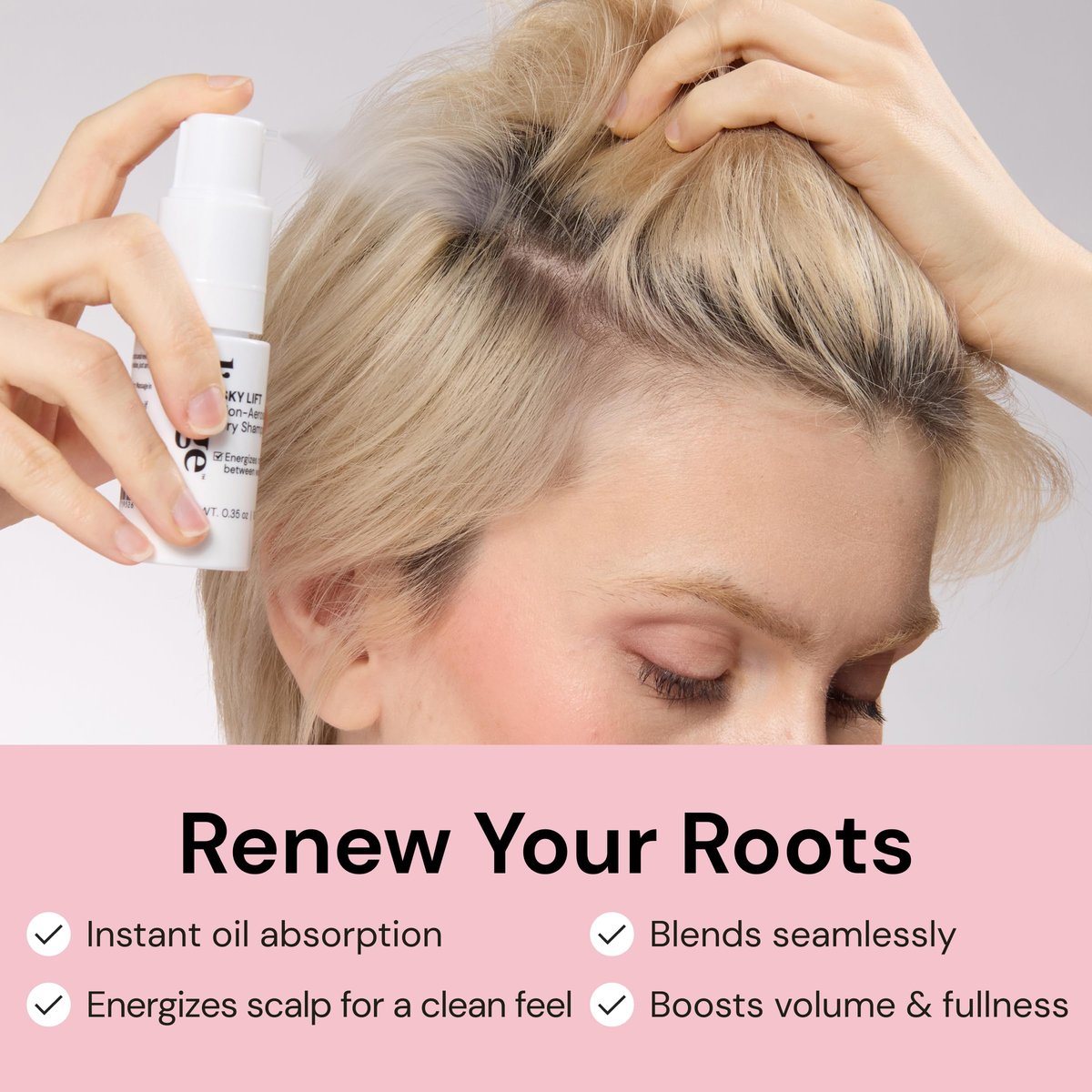 L'ANGE HAIR Sky Lift Non-Aerosol Dry Shampoo Powder - Matcha & Ginseng, No White Residue, Absorbs Oil, Volumizes & Lifts Avelisse