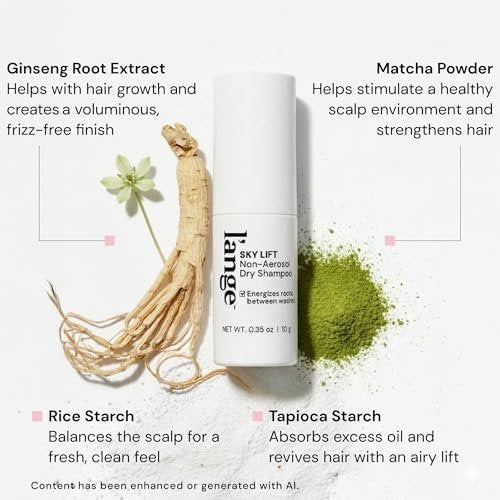 L'ANGE HAIR Sky Lift Non-Aerosol Dry Shampoo Powder - Matcha & Ginseng, No White Residue, Absorbs Oil, Volumizes & Lifts Avelisse