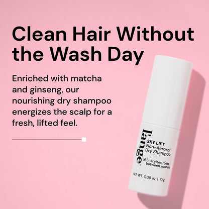 L'ANGE HAIR Sky Lift Non-Aerosol Dry Shampoo Powder - Matcha & Ginseng, No White Residue, Absorbs Oil, Volumizes & Lifts Avelisse