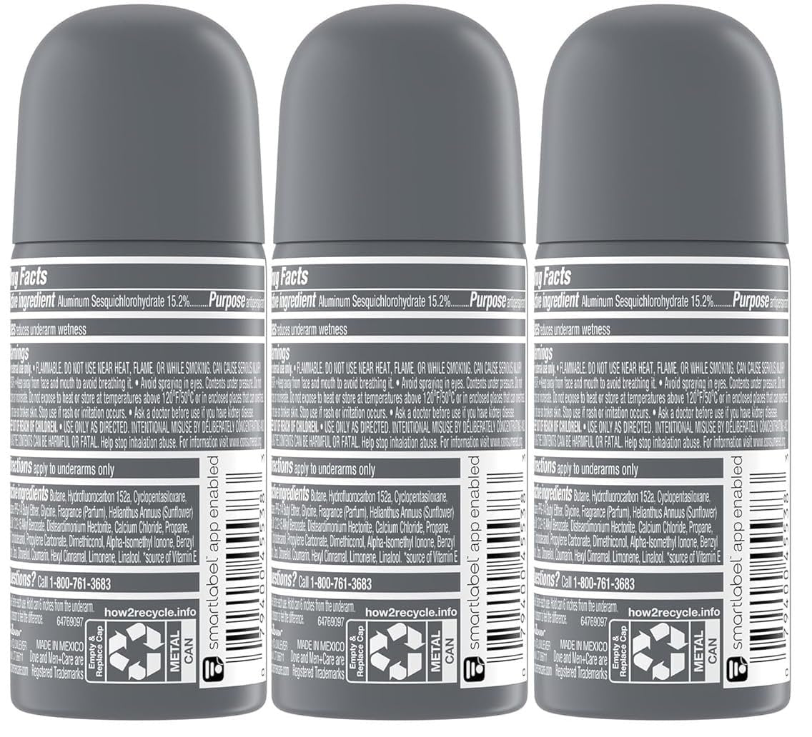 Dove Men+Care Antiperspirant Deodorant Dry Spray, Clean Comfort Scent, 72-Hour Sweat & Odor Protection, Travel Size 1 oz (3 Pack) Avelisse